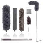 Upgraded Dusters for Cleaning (6pcs), Ceiling Fan Duster with 100" Thickened Extension Pole, Extendable Long Microfiber Duster for High Ceilings, Reusable & Washable Dusting Wand by OOSOFITT