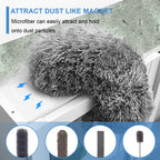 Upgraded Dusters for Cleaning (6pcs), Ceiling Fan Duster with 100" Thickened Extension Pole, Extendable Long Microfiber Duster for High Ceilings, Reusable & Washable Dusting Wand by OOSOFITT
