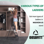 4-Step Folding Ladder, Heavy Duty Ladders for Home & Kitchen, Folding Ladder Easy to Store, Tall Ladder for Adults, Anti-Slip & Space-Saving Step Ladder, 330 Lbs Capacity