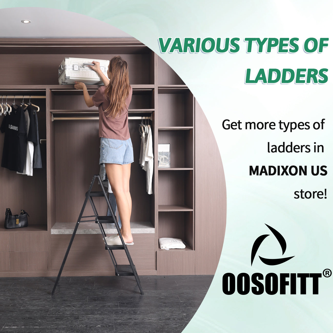 4-Step Folding Ladder, Heavy Duty Ladders for Home & Kitchen, Folding Ladder Easy to Store, Tall Ladder for Adults, Anti-Slip & Space-Saving Step Ladder, 330 Lbs Capacity