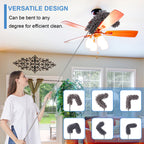 Upgraded Dusters for Cleaning (6pcs), Ceiling Fan Duster with 100" Thickened Extension Pole, Extendable Long Microfiber Duster for High Ceilings, Reusable & Washable Dusting Wand by OOSOFITT