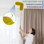 Upgraded Dusters for Cleaning (6pcs), Ceiling Fan Duster with 100" Thickened Extension Pole, Extendable Long Microfiber Duster for High Ceilings, Reusable & Washable Dusting Wand by OOSOFITT