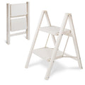 2 Step Ladder Folding Step Stool, Heavy Duty 330 Lbs Load Stepladder, Small Kitchen/Closet Ladder for Adults/Kids, Lightweight Step Ladder 2 Step Folding with Anti-Slip Wide Pedal for Home Off White