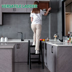 3-Step Folding Ladder, Heavy Duty Ladders for Home & Kitchen, Folding Ladder Easy to Store, Tall Ladder for Adults, Anti-Slip & Space-Saving Step Ladder, 330 Lbs Capacity