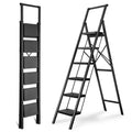 6 Step Ladder with Handrails, Heavy Duty Ladders for Home & Kitchen, Folding Ladder Easy to Store, Tall Ladder for Adults, Anti-Slip & Space-Saving Step Ladder, 330 Lbs Capacity