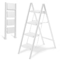 4-Step Folding Ladder, Heavy Duty Ladders for Home & Kitchen, Folding Ladder Easy to Store, Tall Ladder for Adults, Anti-Slip & Space-Saving Step Ladder, 330 Lbs Capacity, White